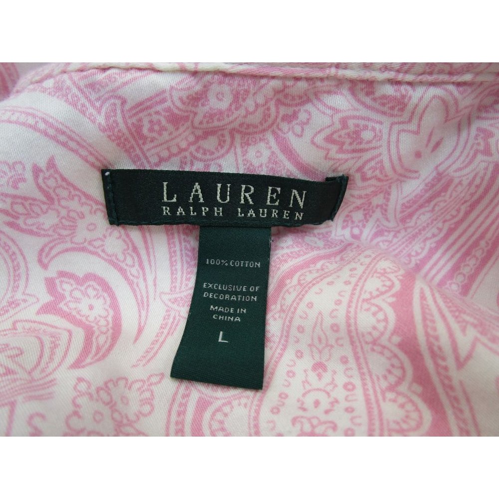 Lauren Ralph Lauren Pink Paisley Menswear Button Up Nightshirt Ladies L EUC - Picture 3 of 16